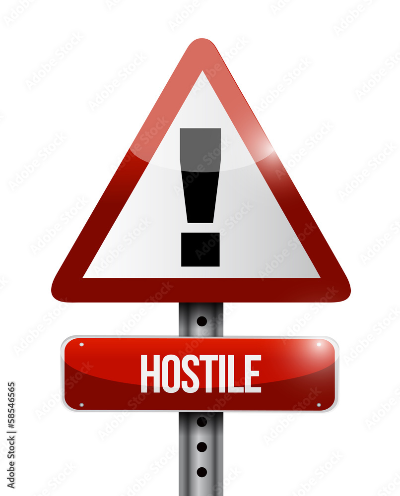 hostile warning road sign illustration design hostile warning road sign illustration design