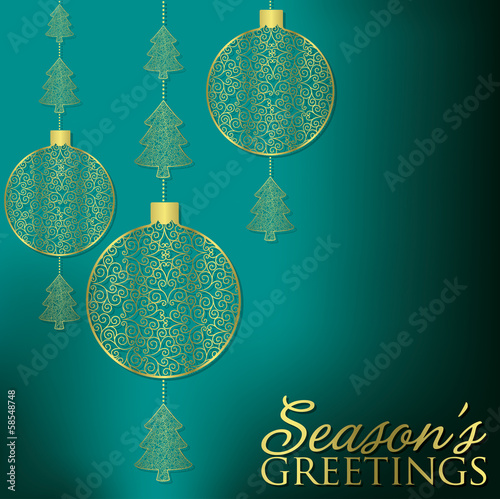 Elegant hanging ornament card in vector format