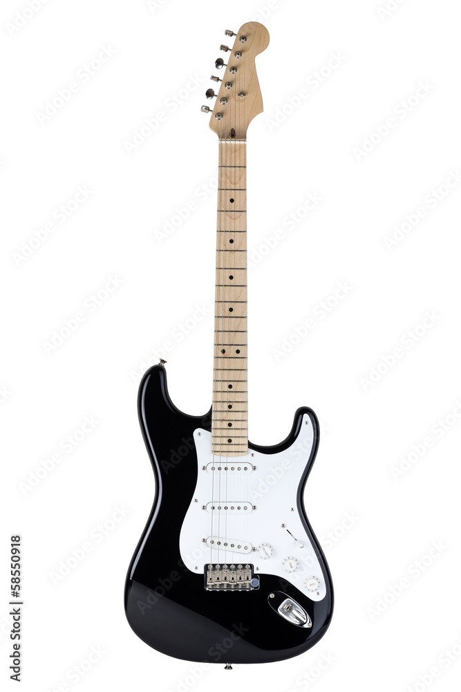 Electric guitar isolated over white background