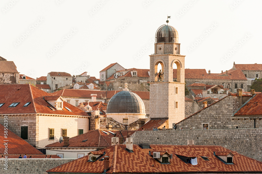 View over the rooftops in old town of Dubrovnik