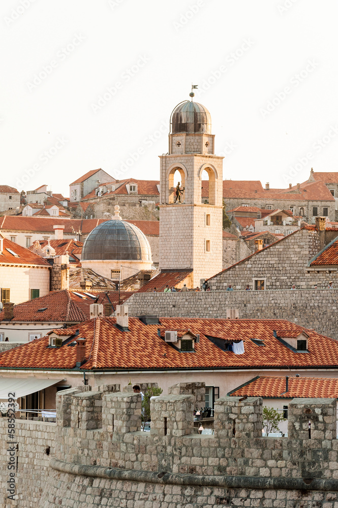 View over the rooftops in old town of Dubrovnik