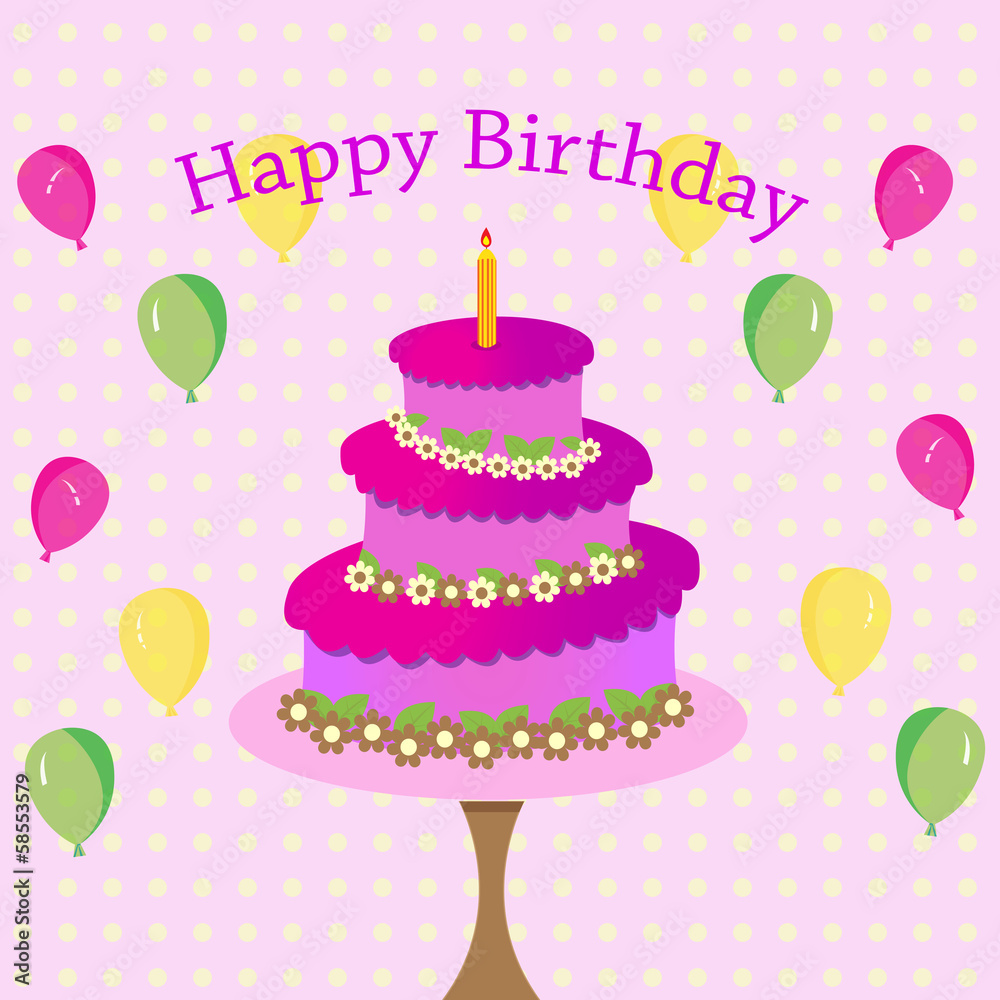 happy birthday card with cake happy birthday card with cake