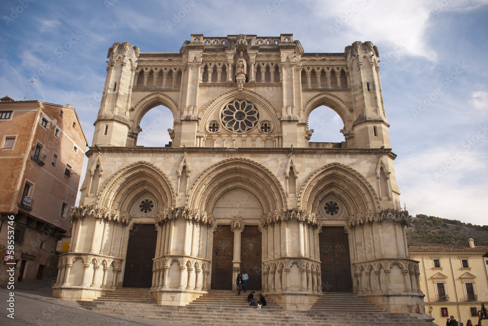 Gothic building of Cathedral in Cuenca