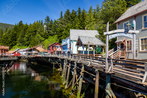 Obraz na płótnie The Creek Street, Ketchikan Alaska w salonie