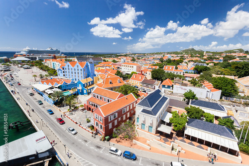 Obraz na płótnie Panoramic view of Willemstad, Curacao. w salonie
