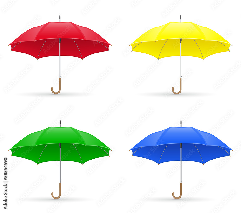 colors umbrellas vector illustration