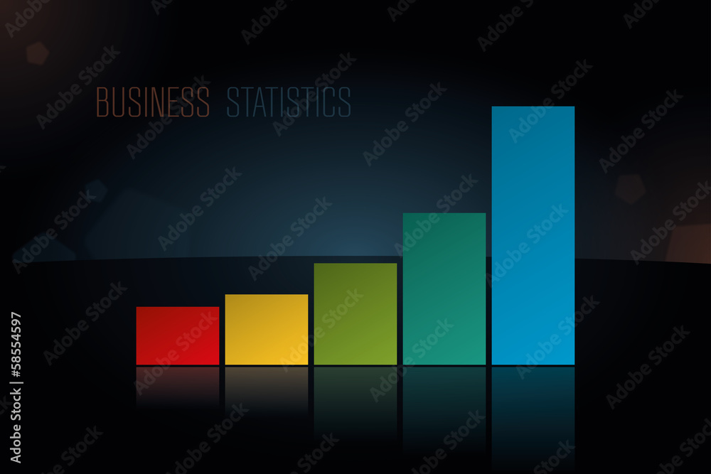 Vector business statistics on reflective surface Vector business statistics on reflective surface