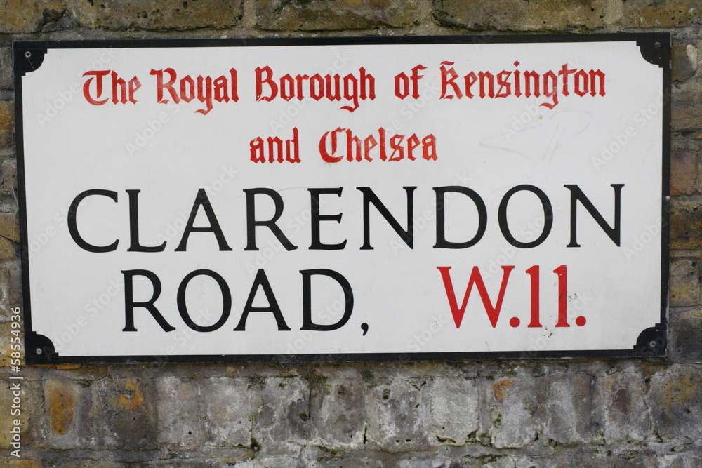 Clarendon Road street sign in Nottinghill London Clarendon Road street sign in Nottinghill London