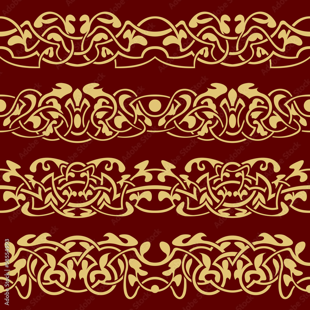 Obraz premium Floral seamless border