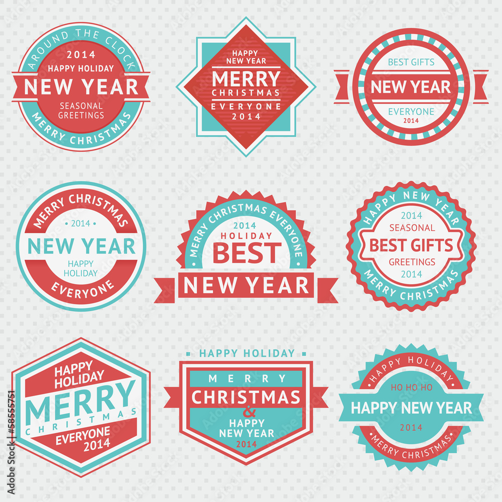 Set badges for Christmas cards