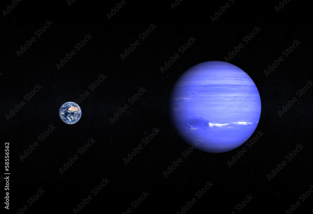 Obraz premium Planets Earth and Neptune