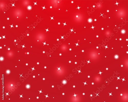 Red Christmas background with shiny stars