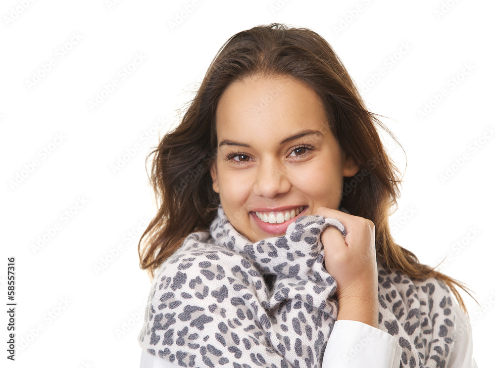 Close up portrait of a young woman smiling Close up portrait of a young woman smiling
