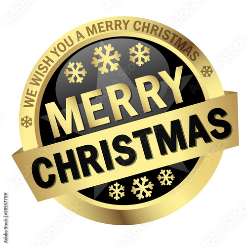 Button mit Banner " MERRY CHRISTMAS "