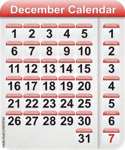 Celendar December photo