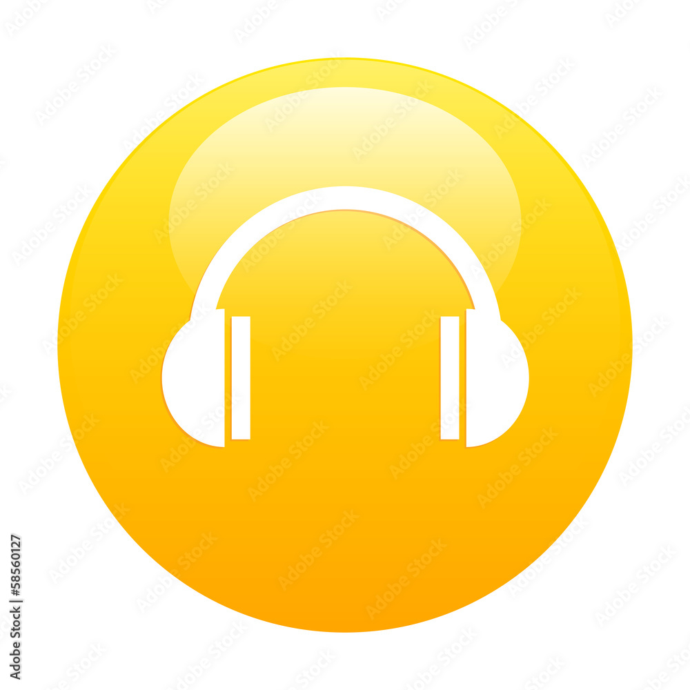 bouton internet earphone icon orange bouton internet earphone icon orange