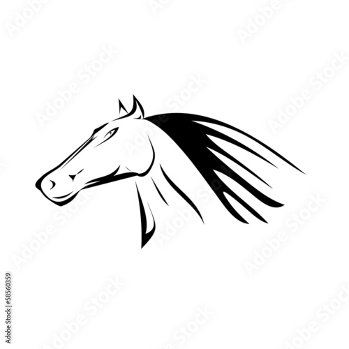 vector cartoon horse head. 2014 - Year of the Horse