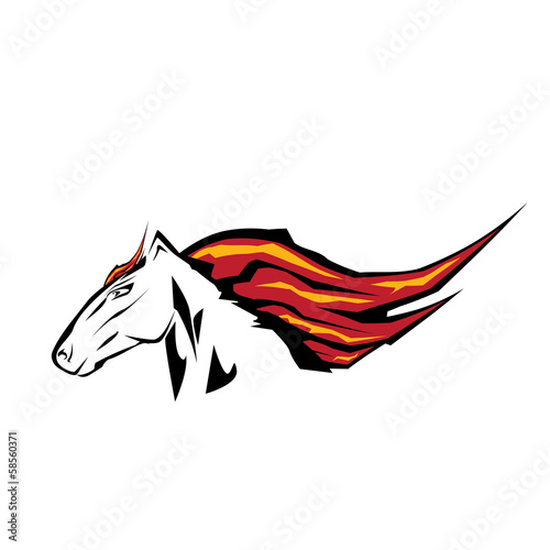 vector cartoon horse head. 2014 - Year of the Horse