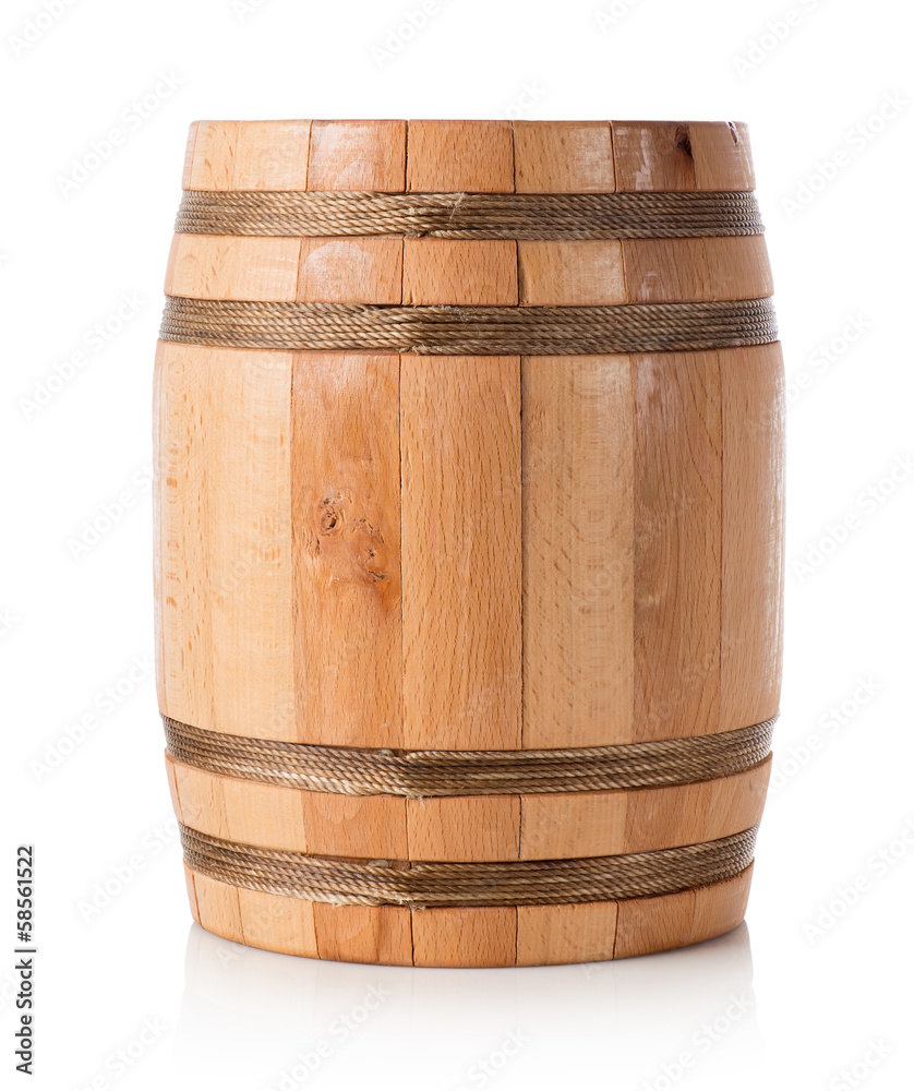 Fototapeta premium Wooden barrel isolated