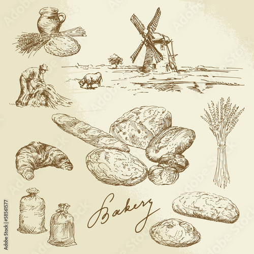 bakery, rural landscape, bread