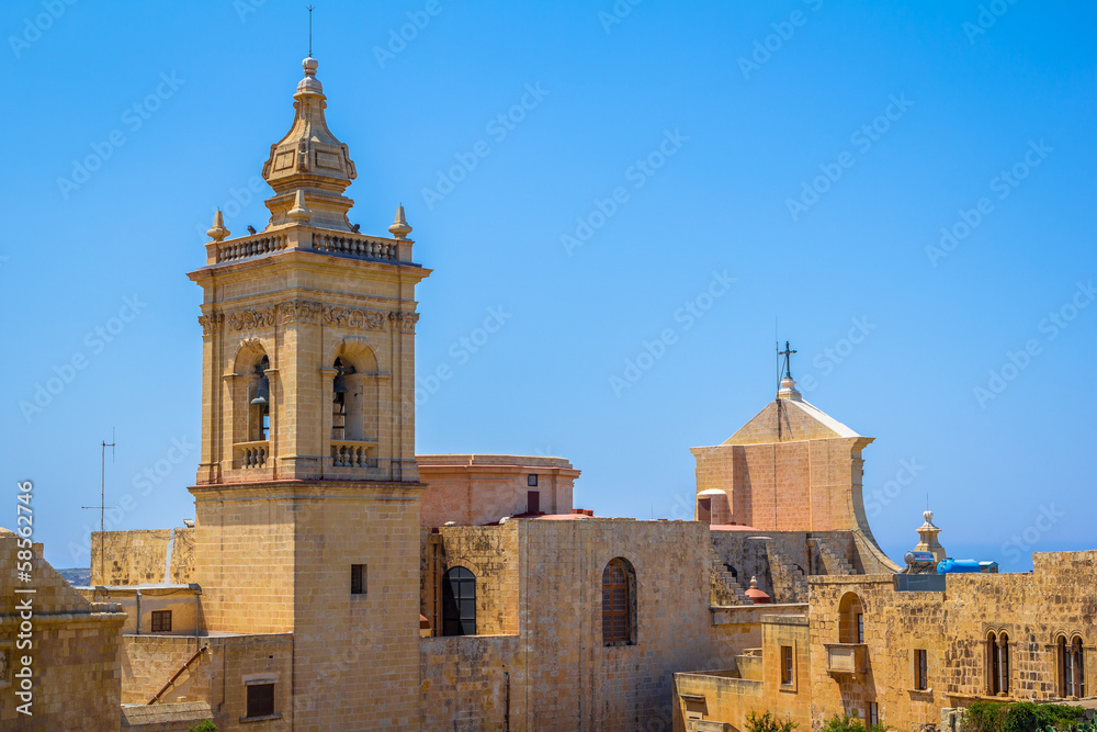 Side view of the Cathedral of Gozo, Cathedral of Assumption