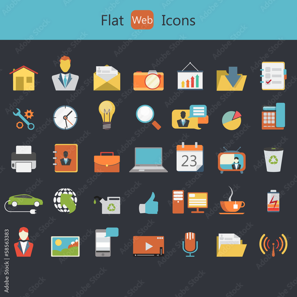 Flat Icons for Web and Mobile Applications Flat Icons for Web and Mobile Applications