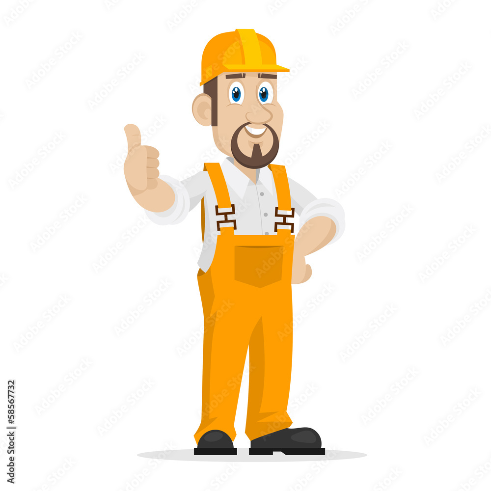 Builder shows thumbs up