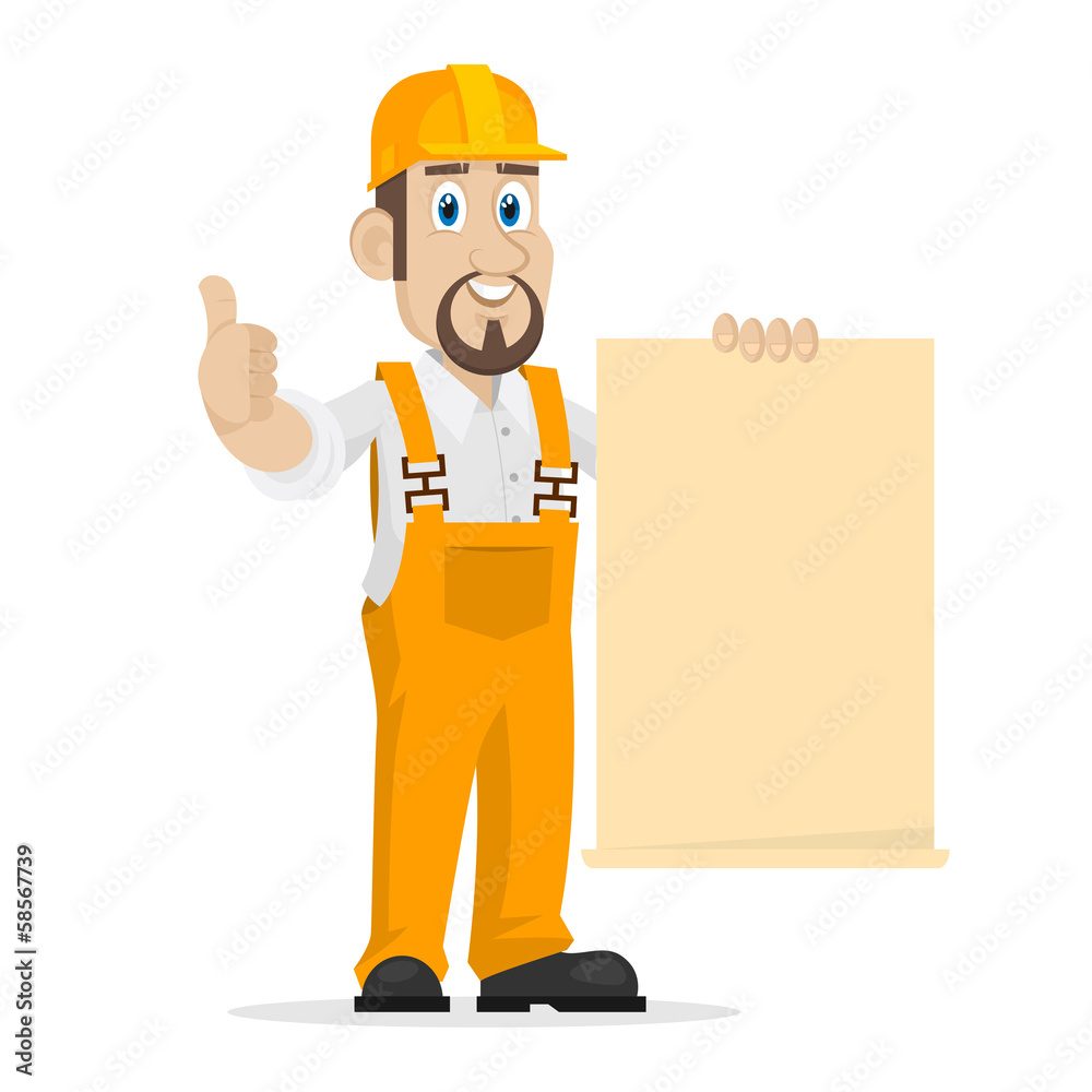 Builder shows clean sheet of paper