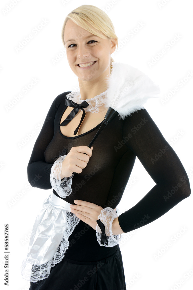 Frau in French Maid Kostüm Stock Photo | Adobe Stock