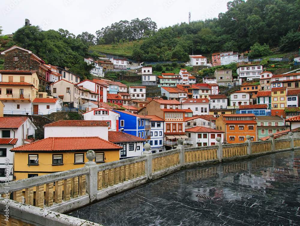 Nice houses in the old town of Cudillero, Spain