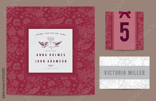 Set polygraphy to celebrate the wedding.