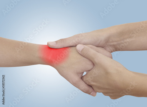 Acute pain in a woman palm © Lovrencg