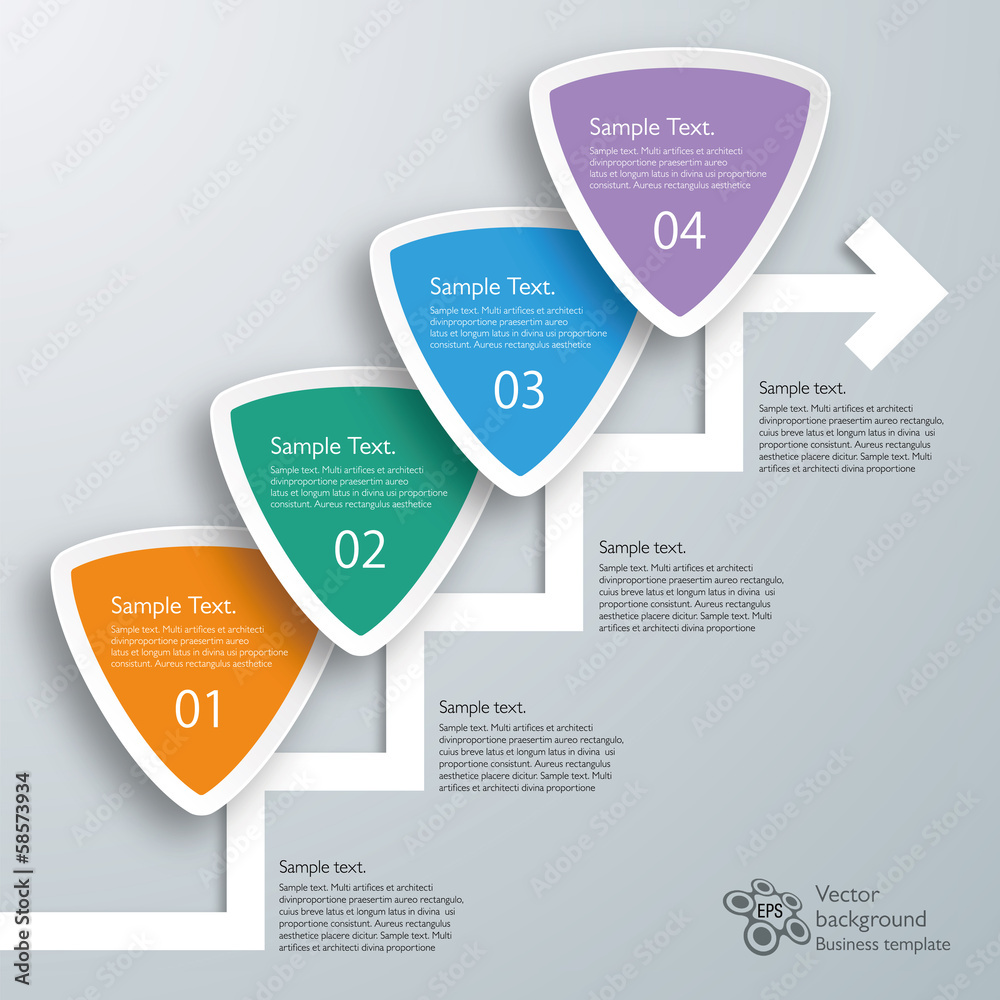 Infographics Vector Background 4-Step Process Stairs Stock Vector ...