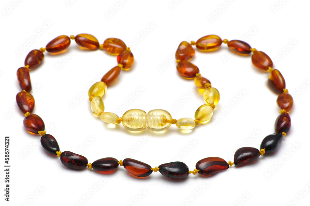Baltic amber baby necklace, rainbow model