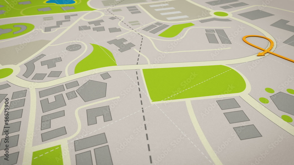 Arrow running on map to the tablet