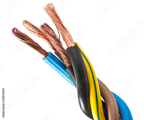 electric cable on a white background photo