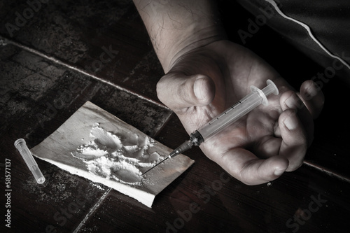 Fotografie Overdose drug, social addiction, drug, heroin