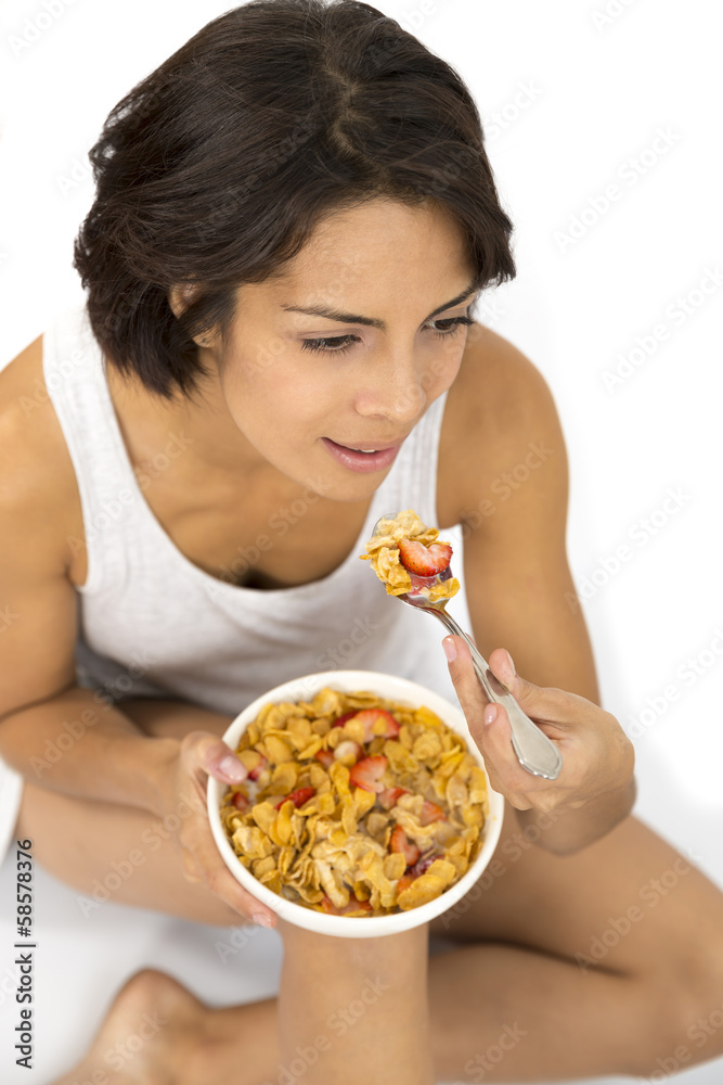 Attractive woman having breakfast Attractive woman having breakfast