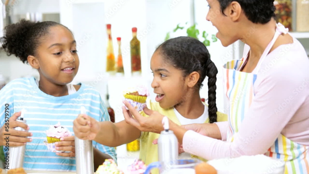 Little Ethnic Girls Fun Home Baking Lesson Little Ethnic Girls Fun Home Baking Lesson