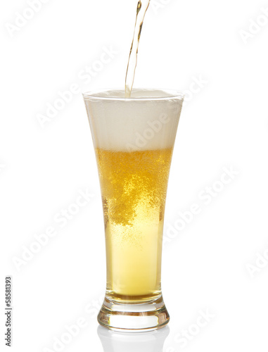 Beer pouring into glass