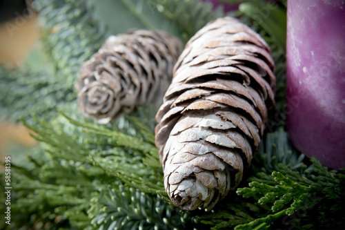 Detail shot of advent wreath