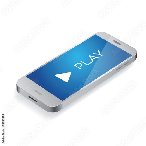 Smartphone with play icon