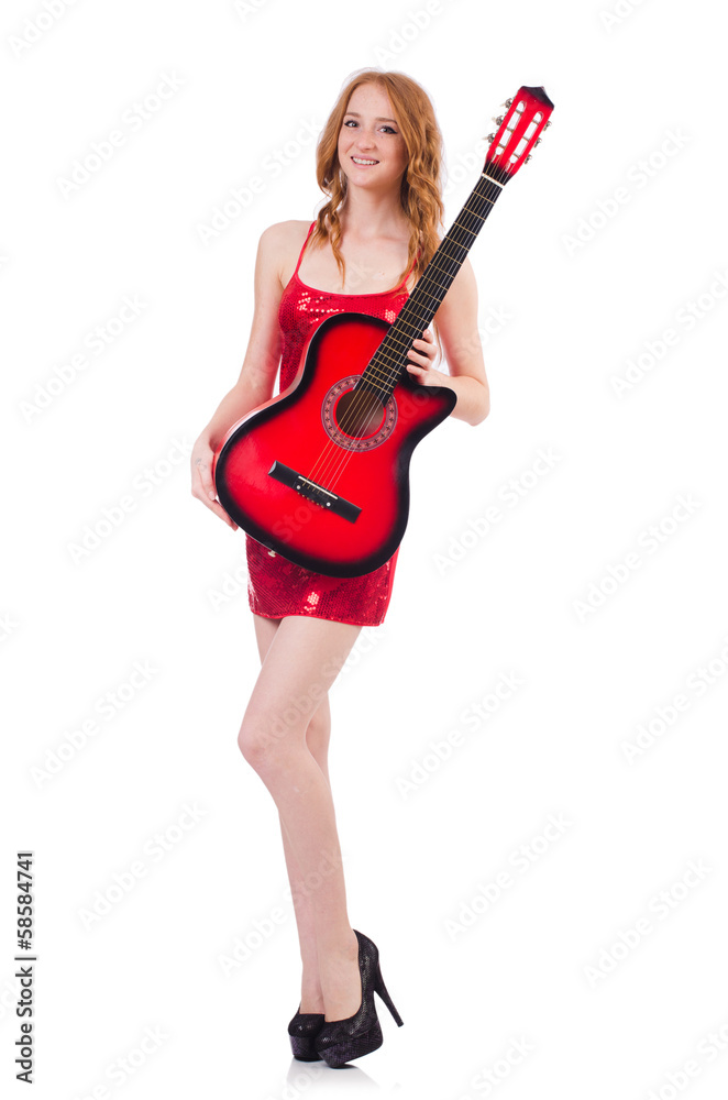 Guitar player isolated on white Guitar player isolated on white