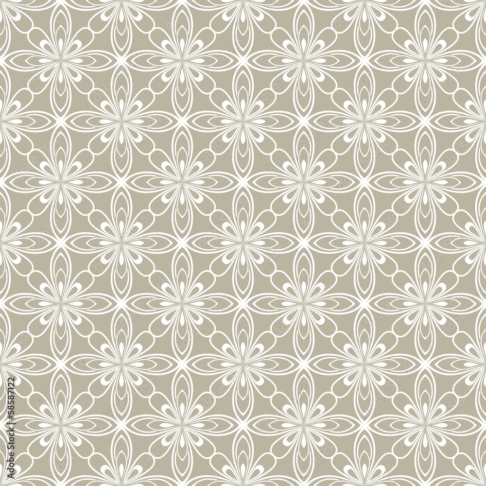 Seamless beige abstract flowers vector pattern. Seamless beige abstract flowers vector pattern.