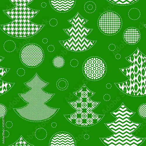 Patterned christmas trees a...