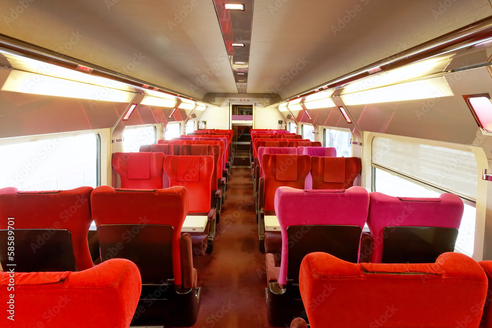 Interior of the high-speed train.