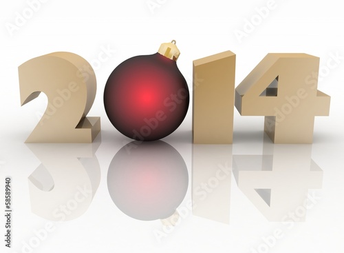 2014 year. Isolated 3D image © 3ddock