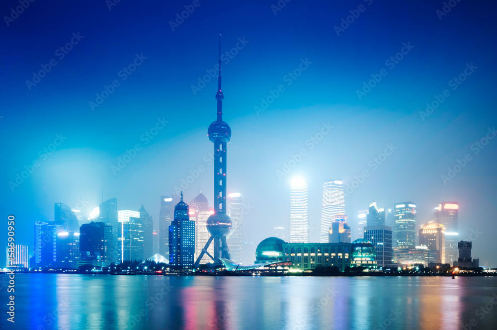 Obraz premium shanghai skyline at night,beautiful night view