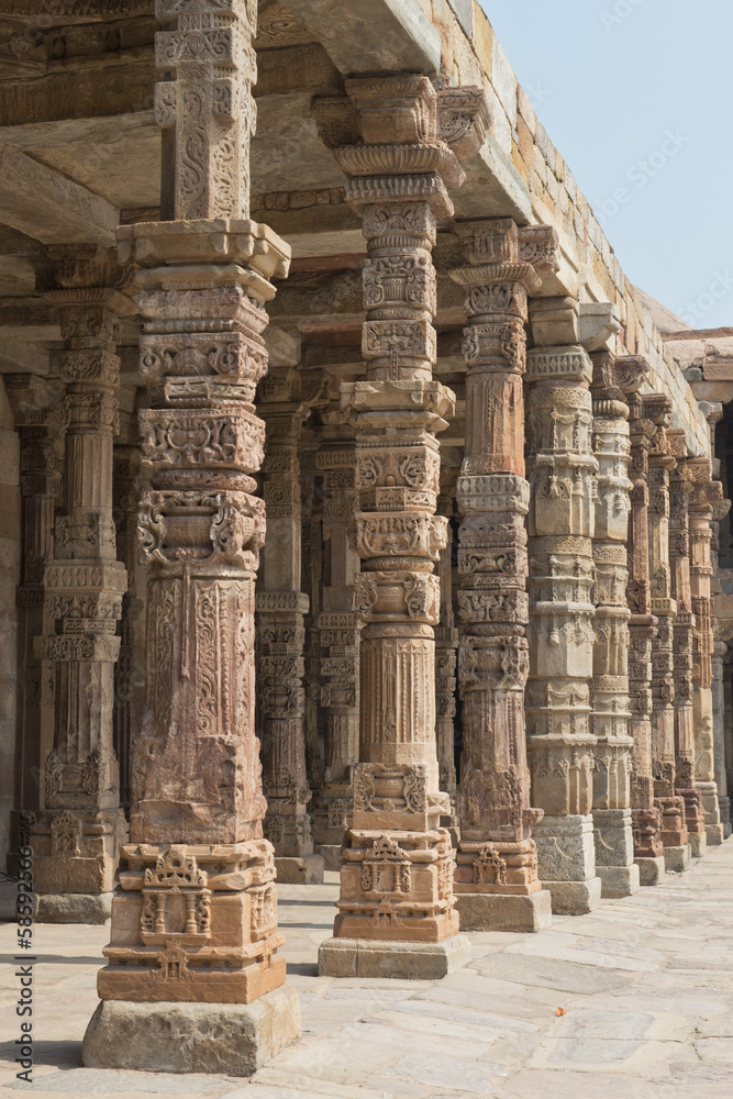 Colonnade at the Qutub Minar in Delhi