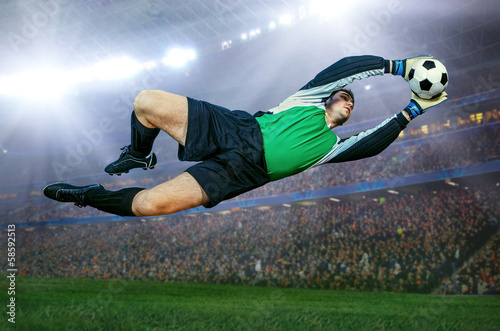 Football goalkeeper in action on field of stadium © Andrii IURLOV